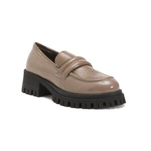 RIZZOLI Taupe Made In Italy Patent Leather Penny Loafers